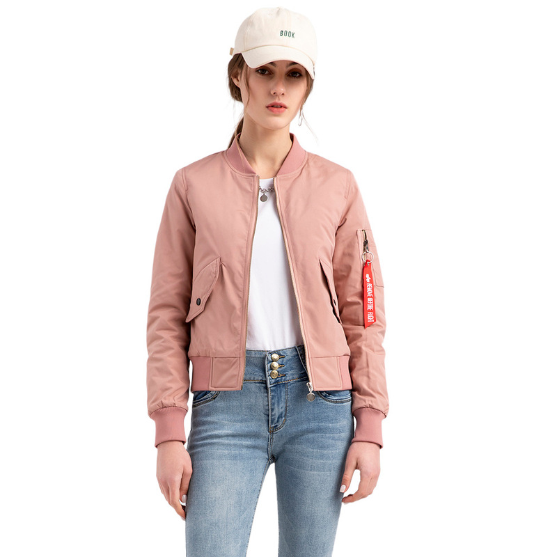 2021 Bomber Jacket Women's Baseball Jacket Spring and Autumn Flight Suit Long Sleeve Cotton Jacket Women