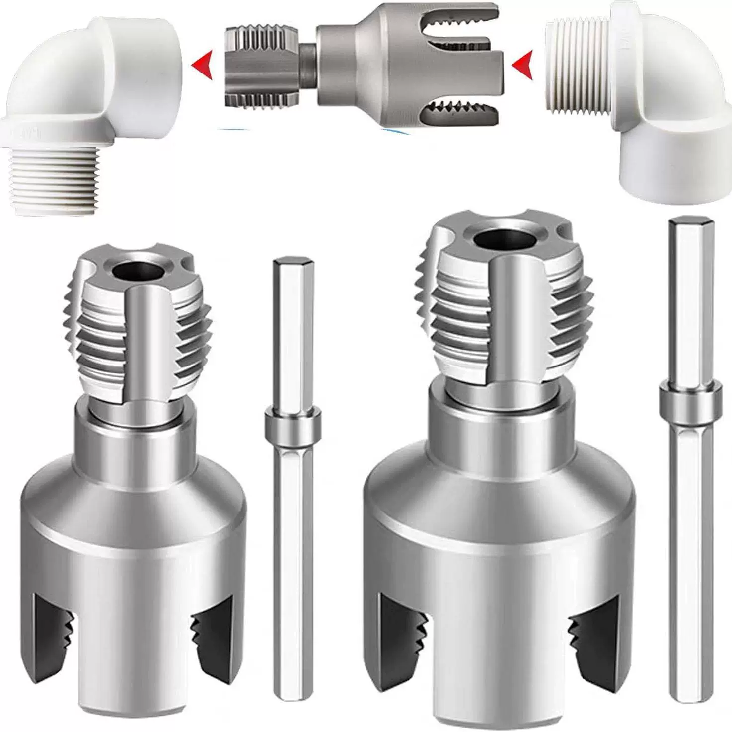 水管开丝器新款1/2 3/4PPR水管内外丝一体开丝器内孔螺纹攻套丝器