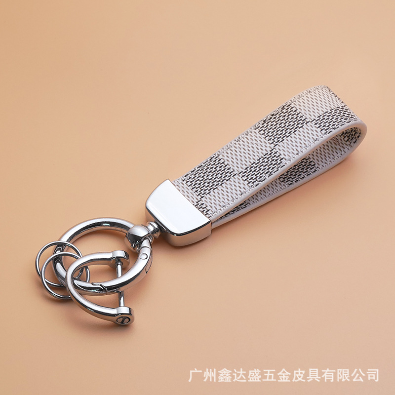 Marca de moda presbicia cuero coche llavero hombres llavero coche cintura colgando herradura hebilla fuerte resistente al desgaste fábrica ventas directas