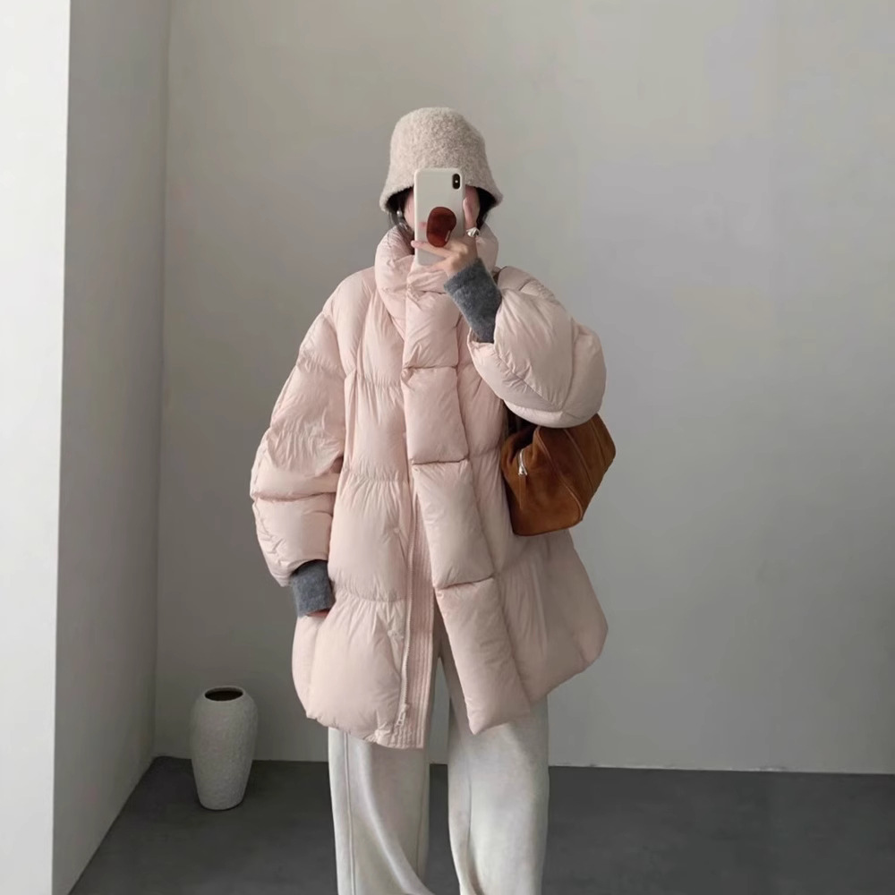 Puff suave en invierno 2025 nuevo estilo coreano suelto con sombrero de algodón caliente para mujeres chaqueta larga y gruesa image 3
