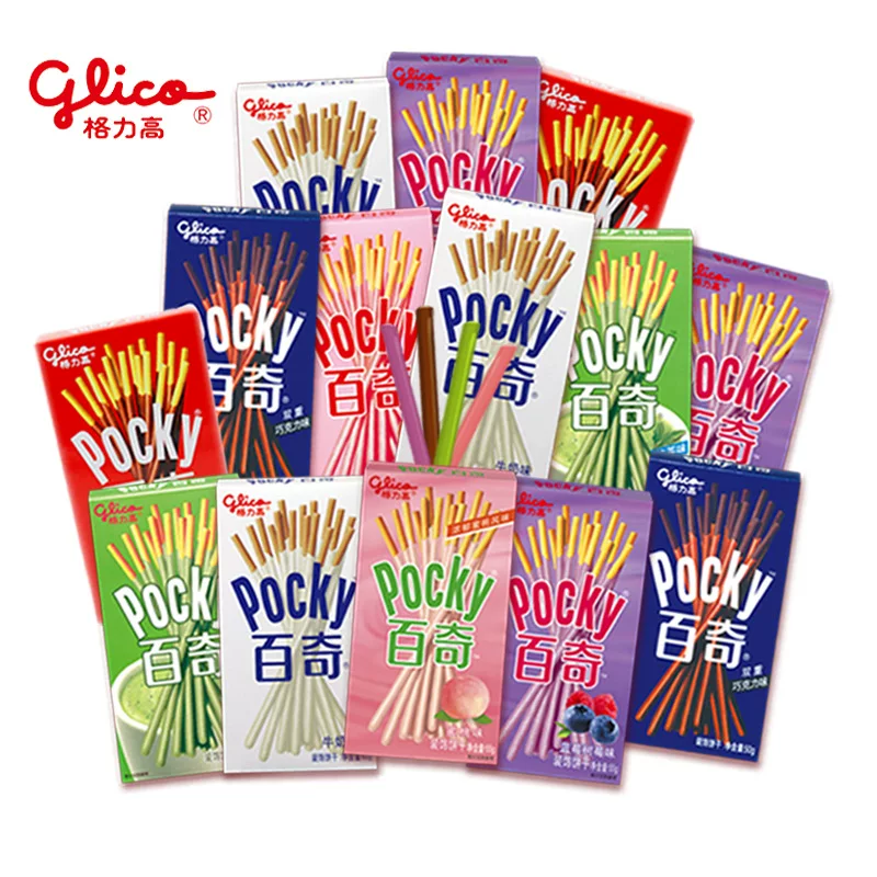 Печенье-бисквит палочка закускa (Greegao Pocky) ассорти вкусов, индивидуальные порции 50–55 г, набор разнообразных вкусов