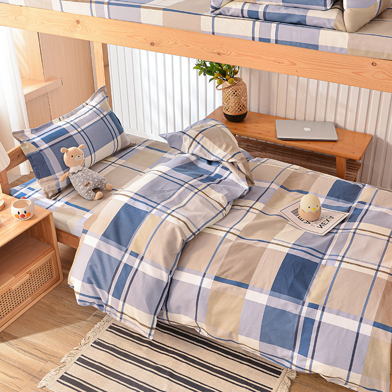 Gaya sederhana (katun murni 133x72) / Set tiga potong [sarung quilt 155*210, sprei 150*220, sarung bantal 48*74cm]