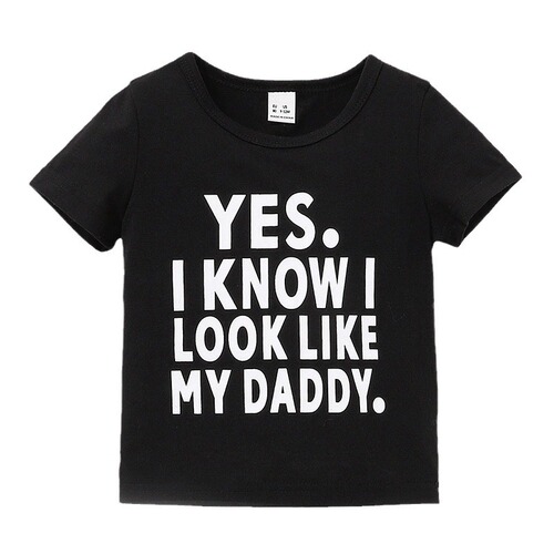 Children's Summer Quick-Dry T-Shirt for Boys and Girls, with European and American Style Alphabet Print, Trendy and Parent-Child Fashion.