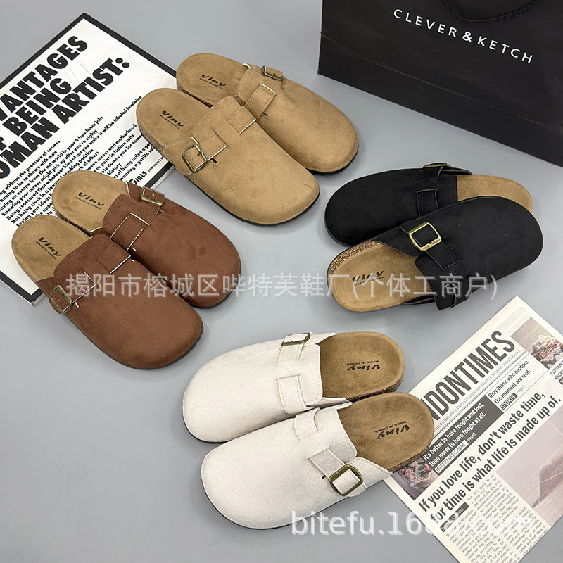 Soft-Soled Slip-On Shoes, 2026 New Versatile Birkenstock-Style Casual Women's Shoes, Flat Sandals, Cork-Patterned Slippers Soft-Soled Slip-On Shoes, 2026 New Versatile Birkenstock-Style Casual Women's Shoes, Flat Sandals, Cork-Patterned Slippers