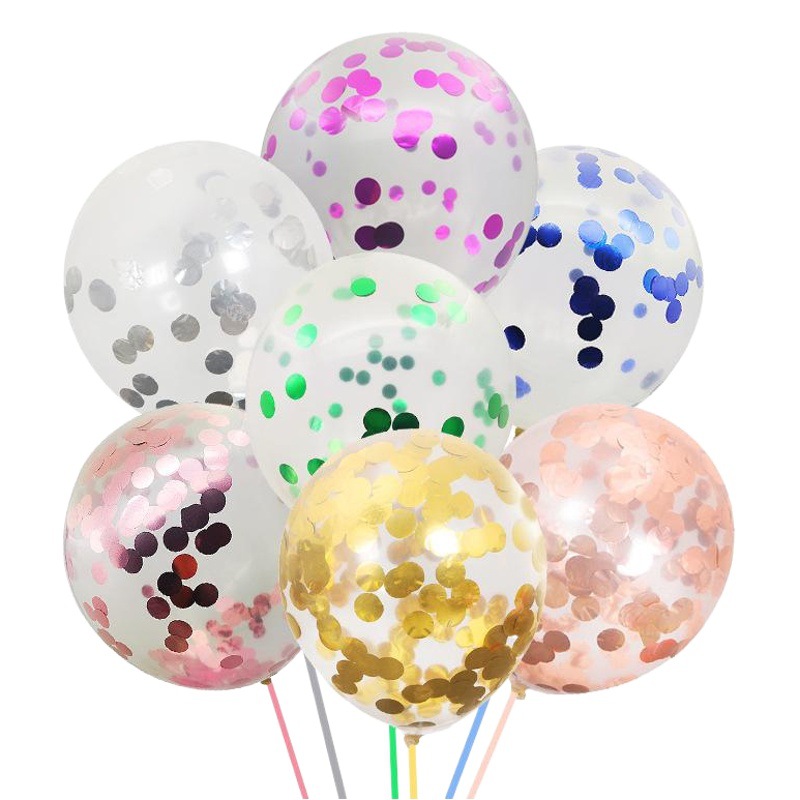 [Hengyue] Globos mágicos para decoración de bodas, globos de látex transparentes de 18 pulgadas con confeti de lentejuelas color oro rosa