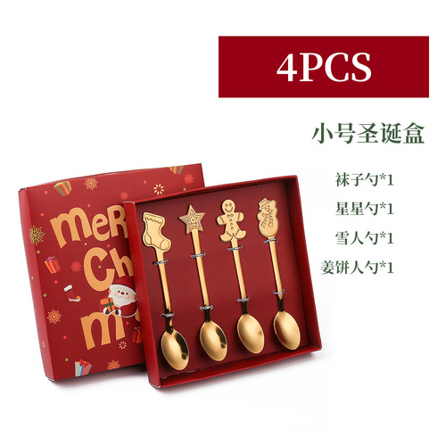 W Year of the Dragon Spring Festival spoon and fork set cartoon cute lucky cat spoon creative Christmas dessert spoon and fork gift