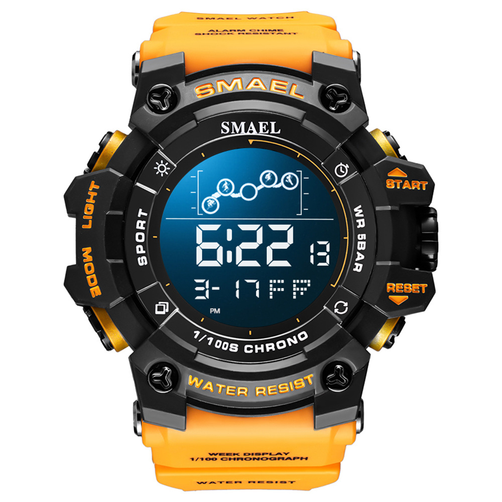 Smael Smar 8082 reloj electrónico estudiante deportes gran dial impermeable multifuncional pantalla única reloj electrónico