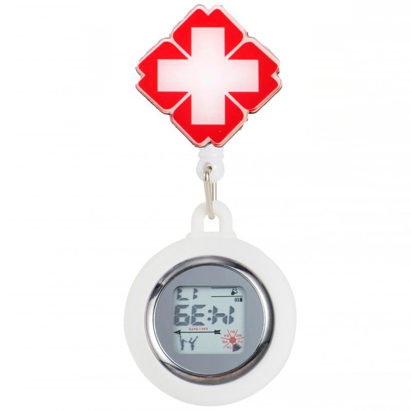 Reloj de enfermera de estiramiento multifuncional luminoso fuerte reloj colgante reloj electrónico digital retráctil de dibujos animados lindo clip cronómetro reloj de bolsillo