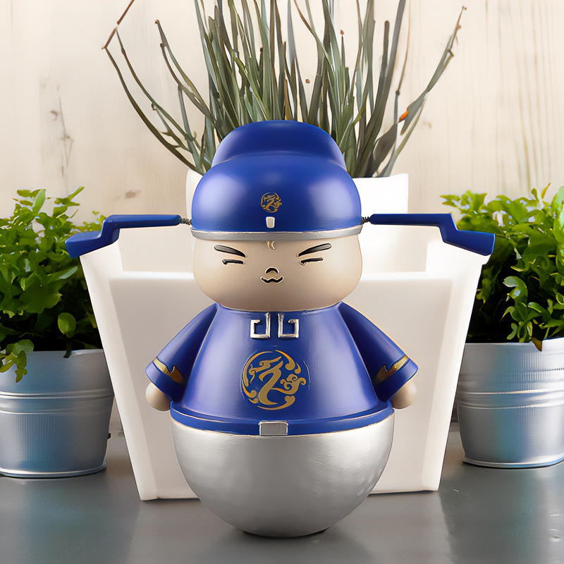 Creative Tang wenwubaiguan character doll tumbler decoration home desktop living room decoration custom