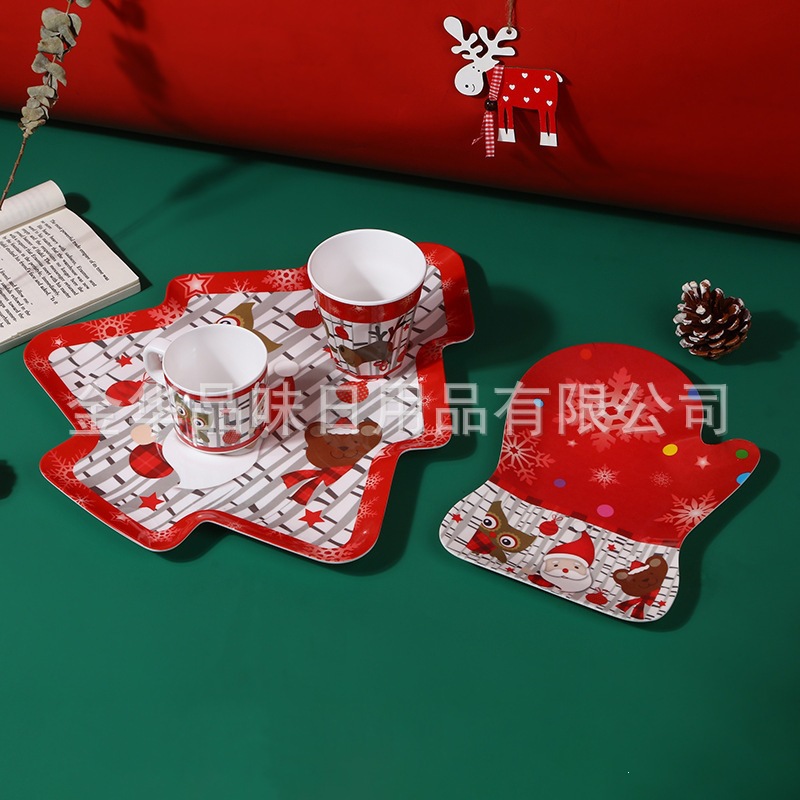 Fabricantes transfronterizos de melamina platos de mesa tazas de Navidad con tazas de mango tazas de alta temperatura al por mayor