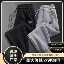 现货2026外贸秋冬季运动男裤大码加绒休闲裤男士宽松束脚卫裤