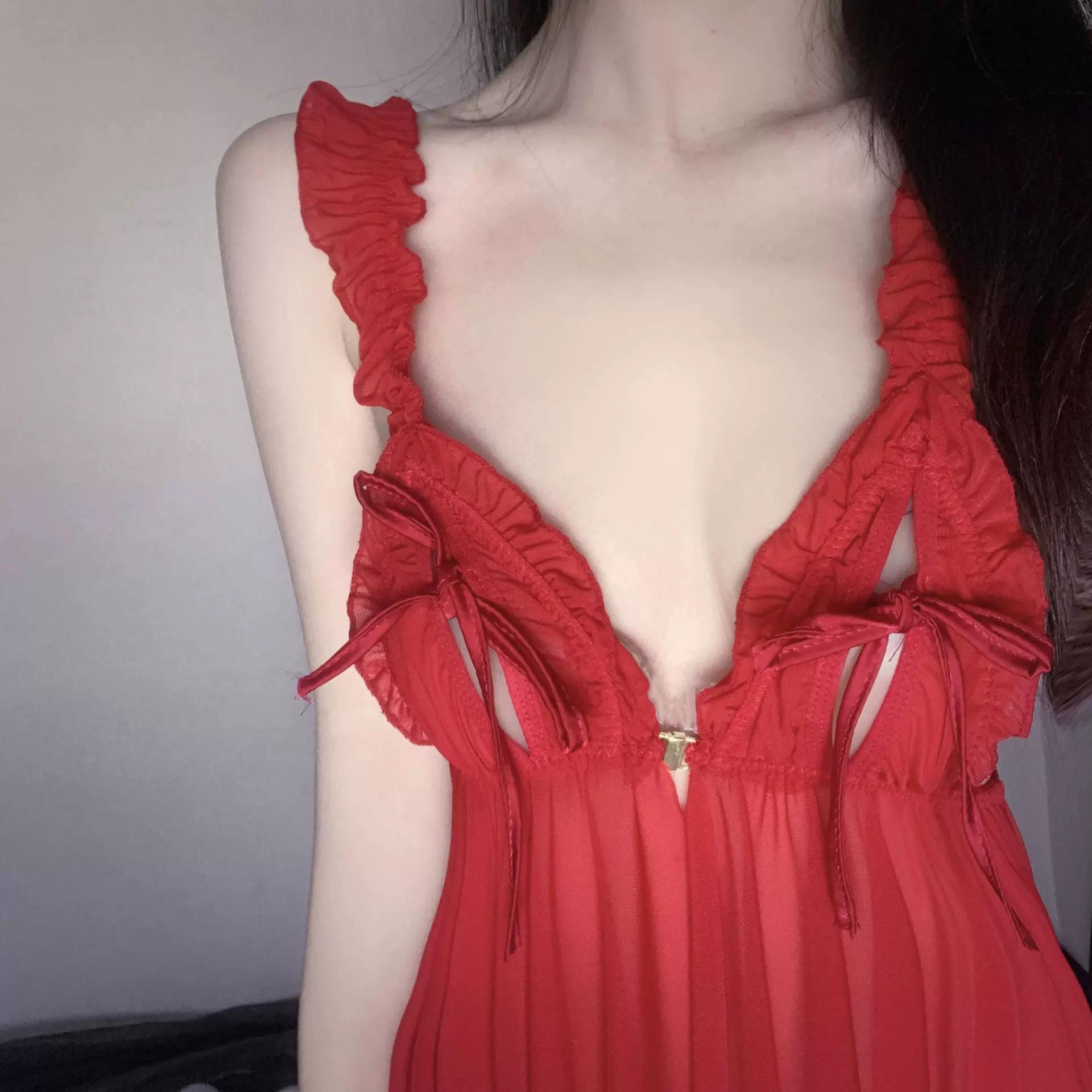 透视网纱性感内衣 性感吊带睡裙免脱女款内衣