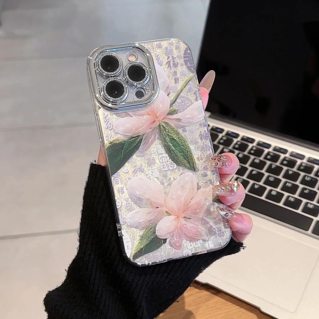 Suitable for Oppo Reno15Pro Phone Case Reno14/Find X9/A58 Feather Yarn A97/A6 Flower 337