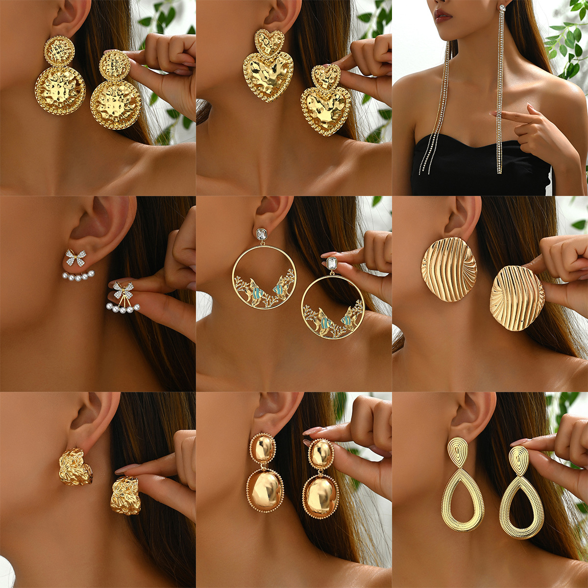 Personalised Heart Tassel Drop Earrings Simple Bow Gift For Her_voghion.com