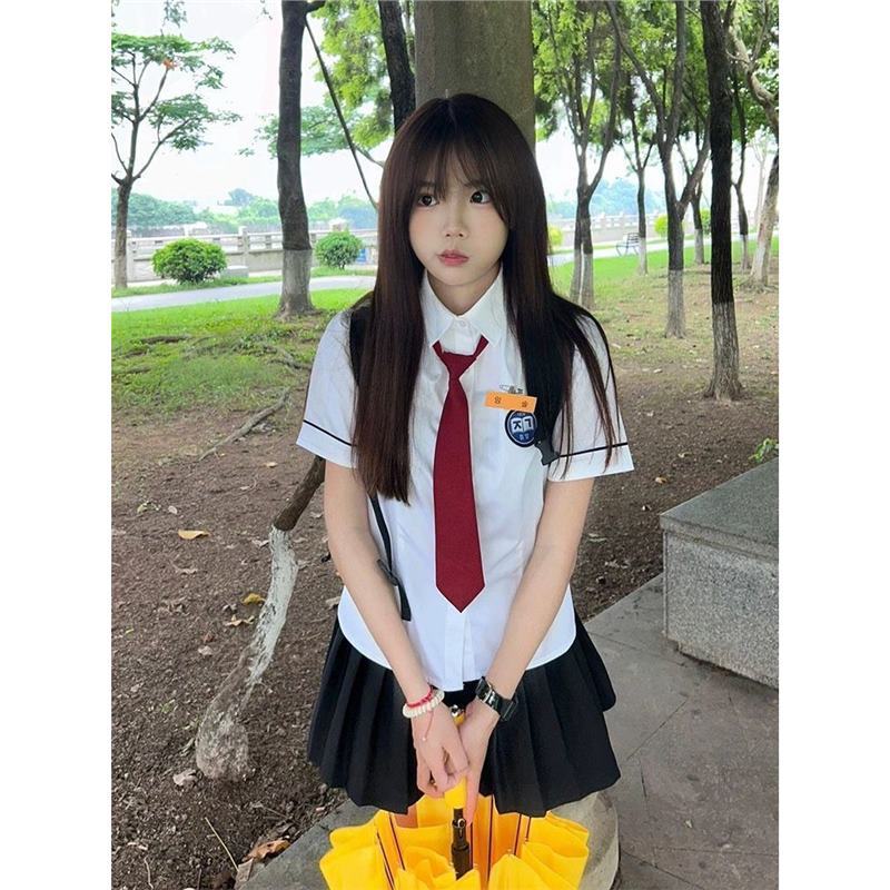 韩式校服jk制服衬衫套装背着善宰跑林率cos同款衬衣夏季学院风女