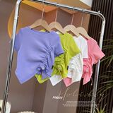 Летняя цветная футболка с коротким рукавом, на шнурках