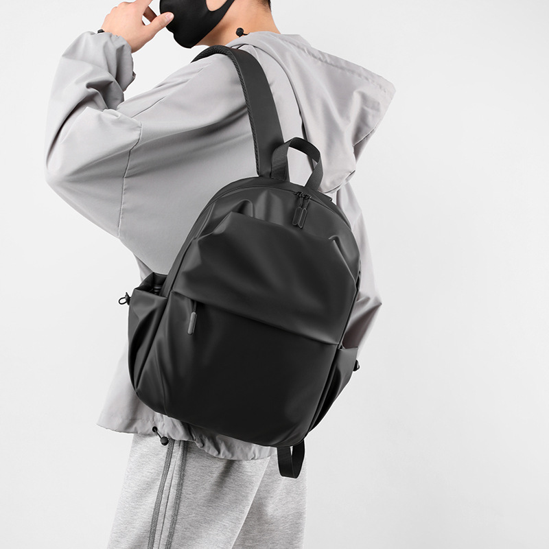 Cross-Border Solid Color Simple and Stylish Backpack, Waterproof and Wear-Resistant Outdoor Travel Backpack, Large Capacity Commuter Computer Bag