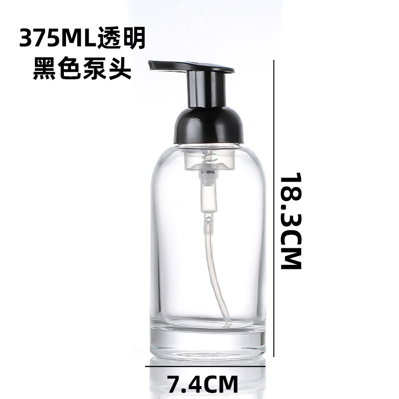 Cristal blanco bomba de espuma mano desinfectante botella tipo prensa espuma sub-botella de cristal botella de jabón mousse loción botella al por mayor