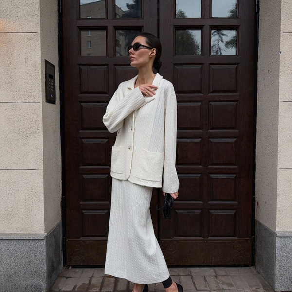autumn solid color elegant cardigan