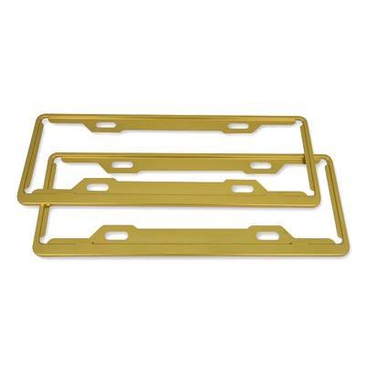 New traffic regulations color aluminum alloy License plate holder/license plate holder - gold