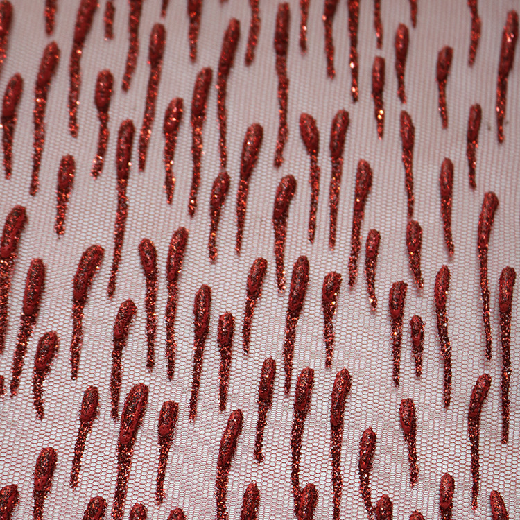 Inventario de tela de malla de moda lluvia oro rociado tela espumosa primavera-verano vestido de moda tela de niña
