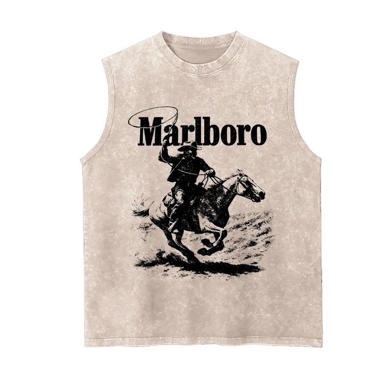 230g European Size Pure Cotton Vintage Men's 90S Retro Printed Tank Top Street Fashion Casual Versatile Sleeveless 230g European Size Pure Cotton Vintage Men's 90S Retro Printed Tank Top Street Fashion Casual Versatile Sleeveless
