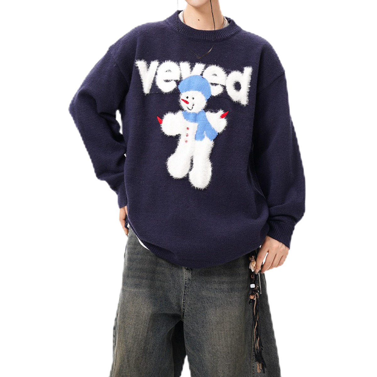 Explosiones transfronterizas de tamaño europeo de tamaño grande jersey de jersey jersey hombre de nieve marca de tendencia de Navidad fábrica de jersey de invierno al por mayor