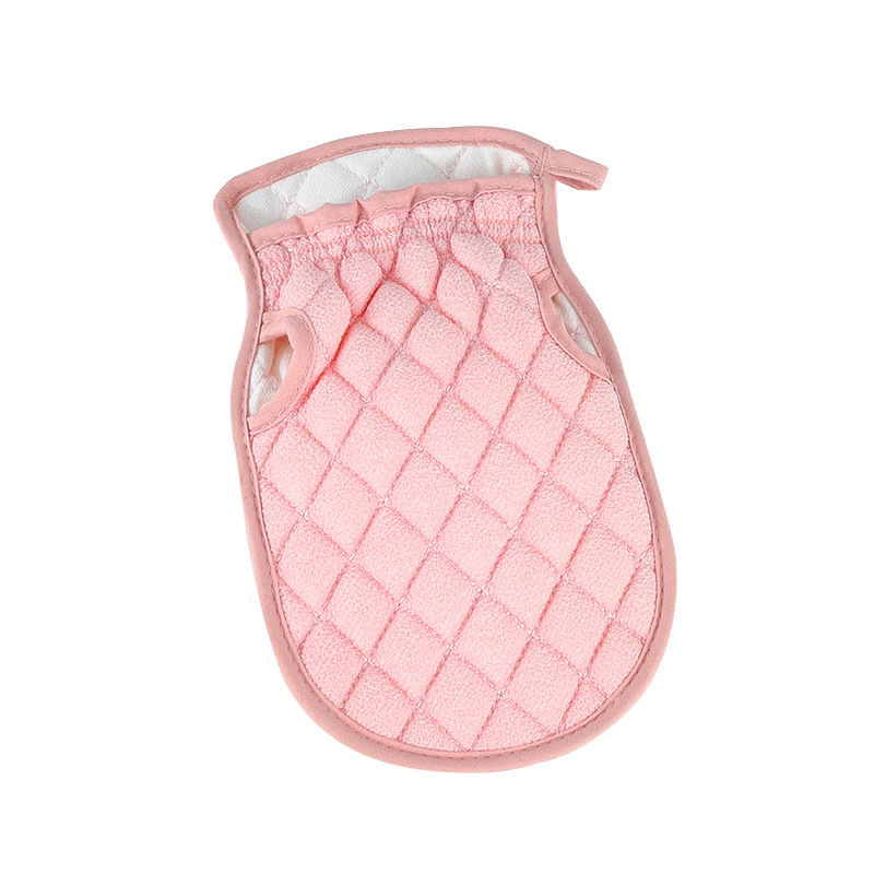 Color sólido dedo abierto de doble cara fuerte barro frotando la espalda descontaminación hombres y mujeres adultos Toalla de baño artefacto guantes de baño