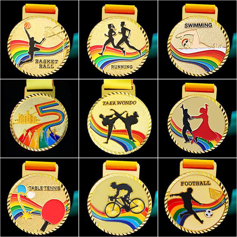 Metal Medal Basketball Football Table Tennis Martial Arts Pulley Listed School Track and Field Games Marathon Metal Medal Basketball Football Table Tennis Martial Arts Pulley Listed School Track and Field Games Marathon