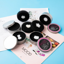 清洗器工具套装清洁海绵清洗铁盒外贸批发跨境贴纸化妆刷清洗盒