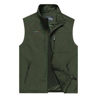 Men's Vest Summer Thin Vest Outdoor Quick-drying Vest Multi-pocket Vest for Fishing Mountaineering Photography Sleeveless Waistcoat