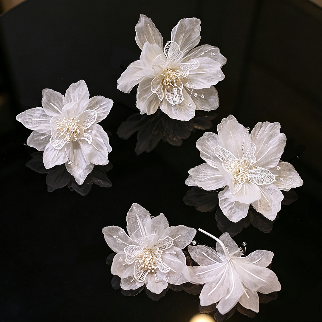 Dreamy and ethereal bridal silk flower hair accessory set, new wedding styling accessories, elegant morning gown and wedding dress embellishments