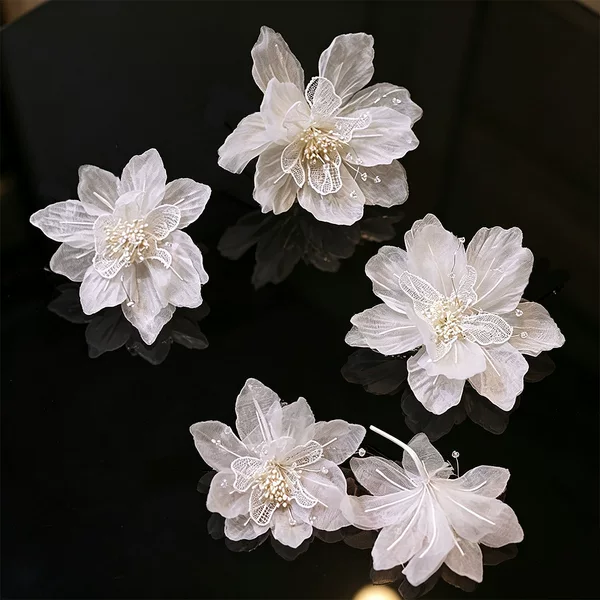 Dreamy and ethereal bridal silk flower hair accessory set, new wedding styling accessories, elegant morning gown and wedding dress embellishments