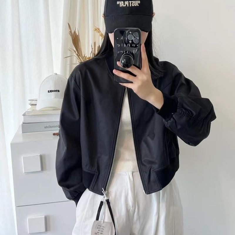 2025秋季新款韩版时尚圆领棒球服短外套女装宽松休闲百搭夹克上衣|undefined