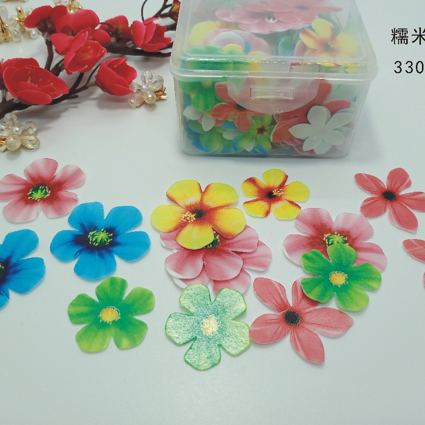 Papel de arroz glutinoso especial transfronterizo Santa Claus tarjeta decorativa placa fría decorativa mariposa de arroz glutinoso comestible impresión de papel de oblea