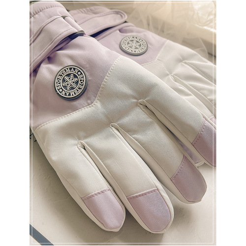 Ski gloves for women in the winter season thick riding electric motorcycle plus velvet for playing in the snow men's touch screen outdoor cotton to keep warm and prevent cold