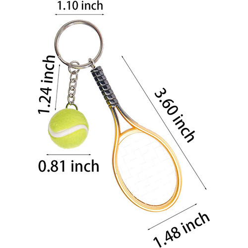 Cross-border line tennis keychain pendant simulation mini tennis racket keychain wholesale sporting goods gifts