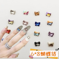Hollywood Glamour Crystal Glass Nail Art Diamond Pointed Toe New Style 3D Butterfly Knot Nail Decorations Water Diamond DIY Ornament