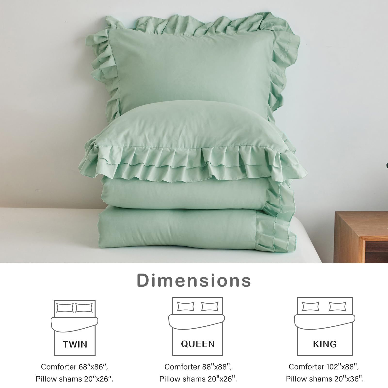 Green Queen(1 Comforter + 2 Pi