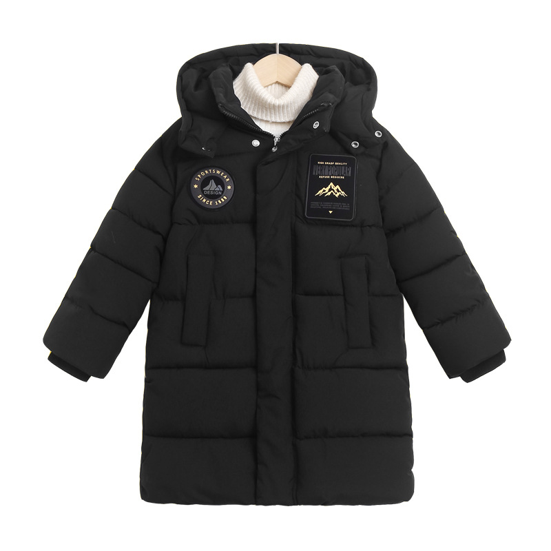 869 Chaqueta acolchada de algodón para niños y niñas, de comercio exterior transfronterizo, abrigo de algodón grueso de longitud media y larga, ropa infantil, uniforme escolar, abrigo cálido de algodón.