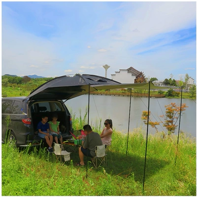 Outdoor Car Rear Tent Camping Self-Driving Tour Suv Car Travel Equipment Rainproof Car Roof Canopy Large Tent (Avtomobil dam çadırları) - tail-tent-black-default-item
