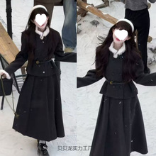 财阀大小姐 冬装新款毛呢套装韩系千金大小姐长短款半裙气质套装