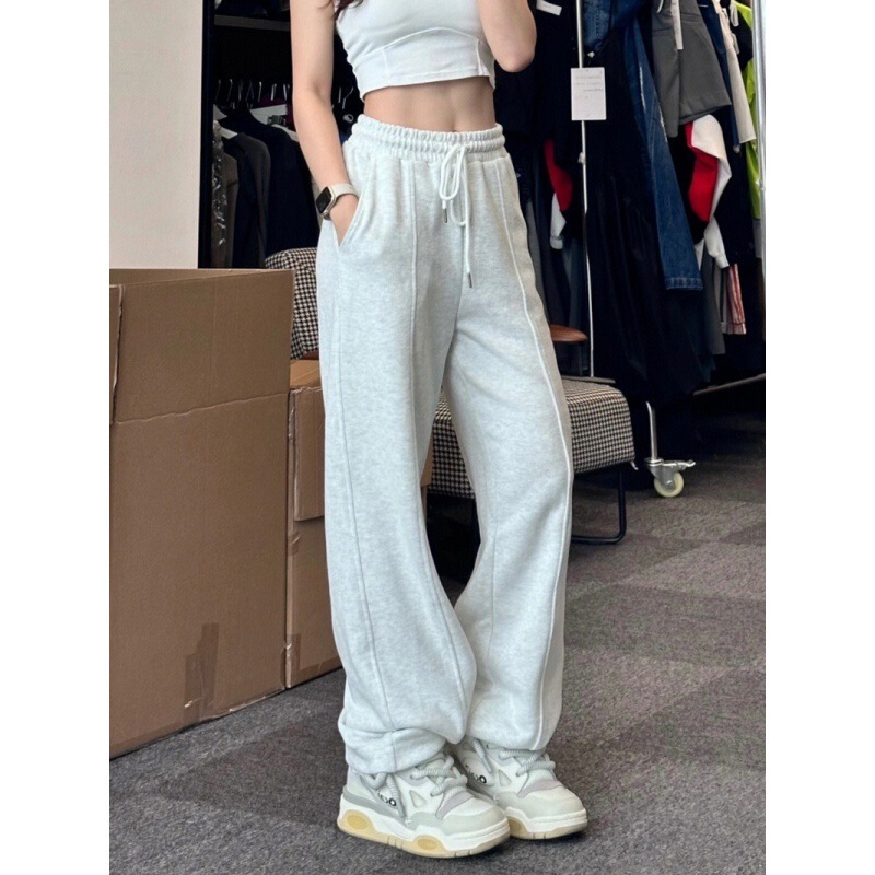 Hong Kong style casual American casual pants women's loose slimming design tight ankle-tied thickened sports long pants fashion Hong Kong style casual American casual pants women's loose slimming design tight ankle-tied thickened sports long pants fashion