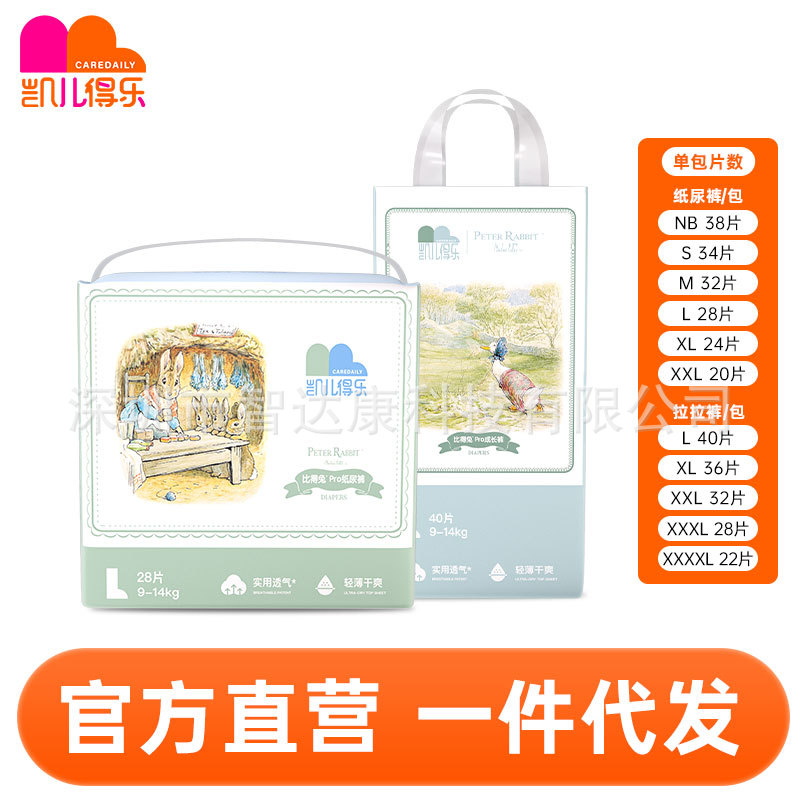 Keldel Peter Rabbit Diaper Pull-Up Pants Nb-S (Pack) Breathable Diapers for Newborn Babies