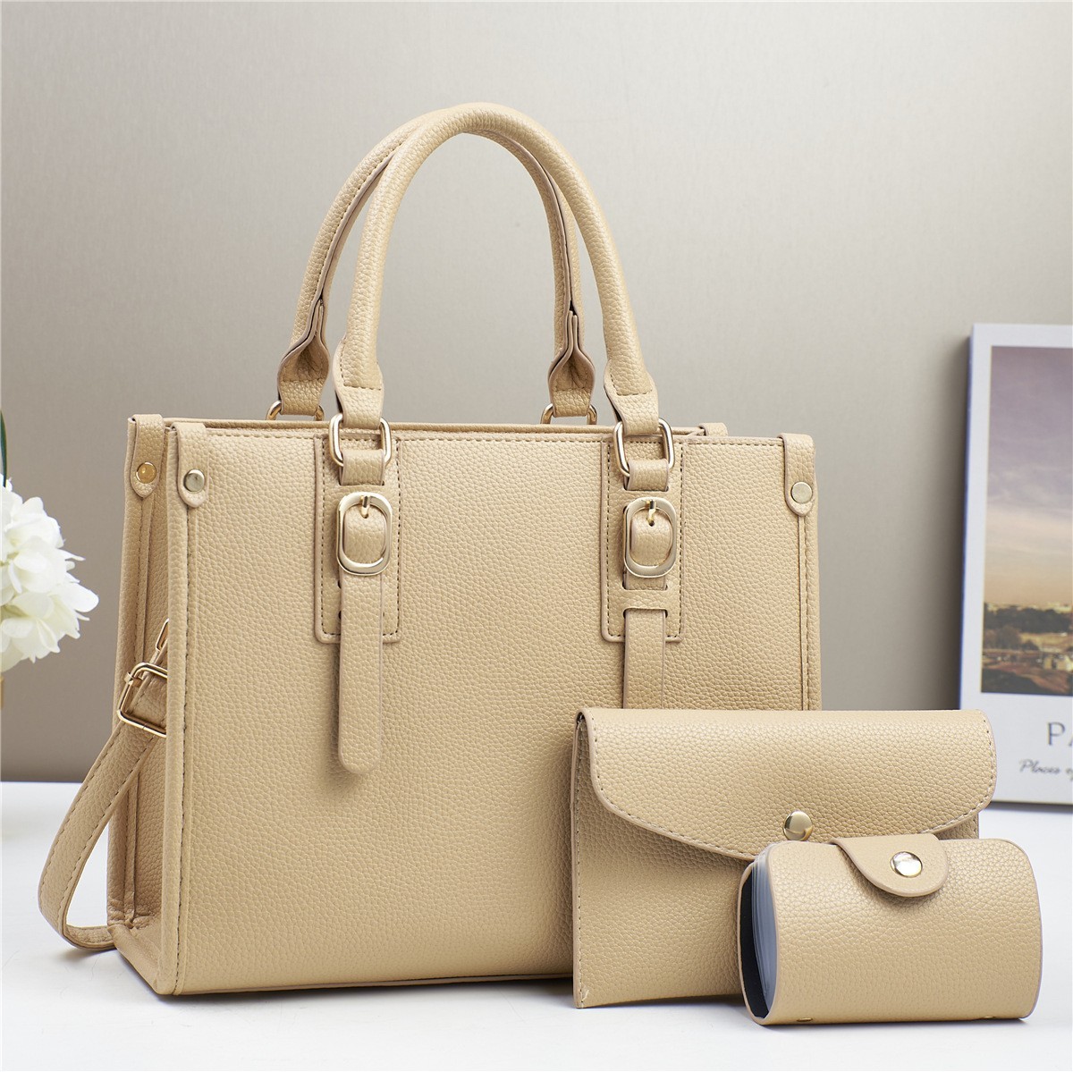 Bolso de tres piezas para niños y madres bolso de tres piezas con textura bolso de hombro de moda comercio exterior al por mayor bolso de mujer de Taizhou bags de calidad