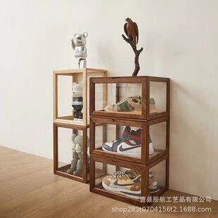 厂家批发家用亚克力透明收纳架木质球鞋整理架实木宿舍鞋架-阿里巴巴