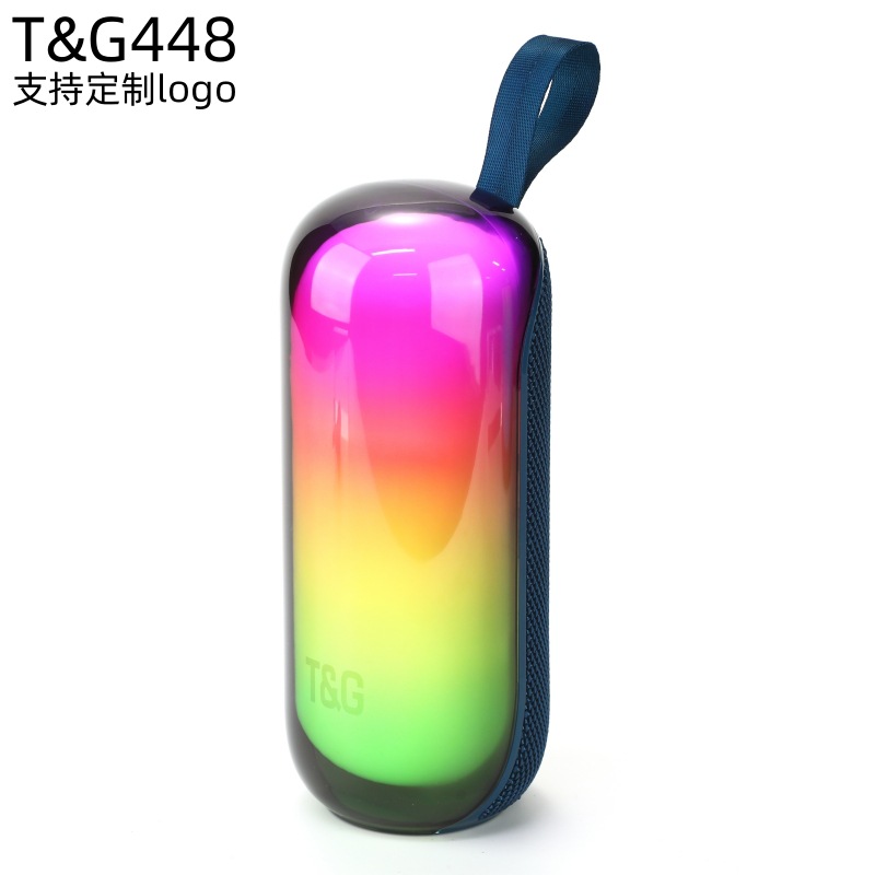 Transfronterizo nuevo TG448 altavoz Bluetooth RGB luz de atmósfera portátil pequeño subwoofer tarjeta de audio Bluetooth