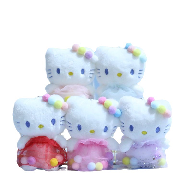 Llavero/colgante para bolso de Hello Kitty, lindo, de dibujos animados, juguete de peluche, gatito, muñeca de trapo.