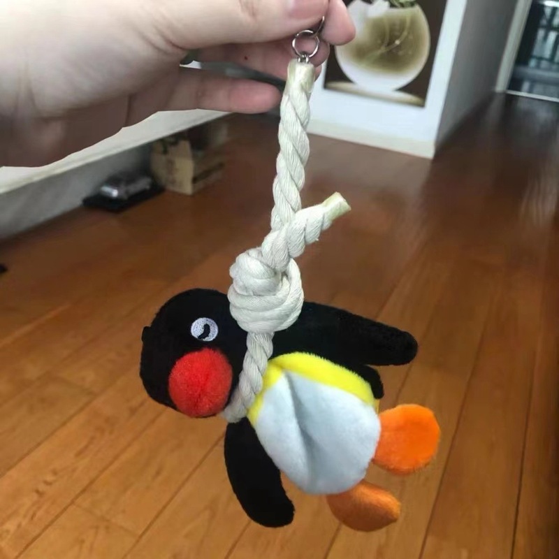 pingu吊索毛绒挂件玩具玩偶搞怪公仔企鹅背包书包钥匙扣包包挂饰|undefined