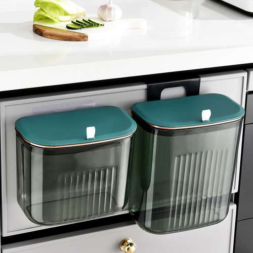 Carefully selected kitchen trash cans, hanging large-capacity living room, bathroom, wall-mounted, covered storage bins